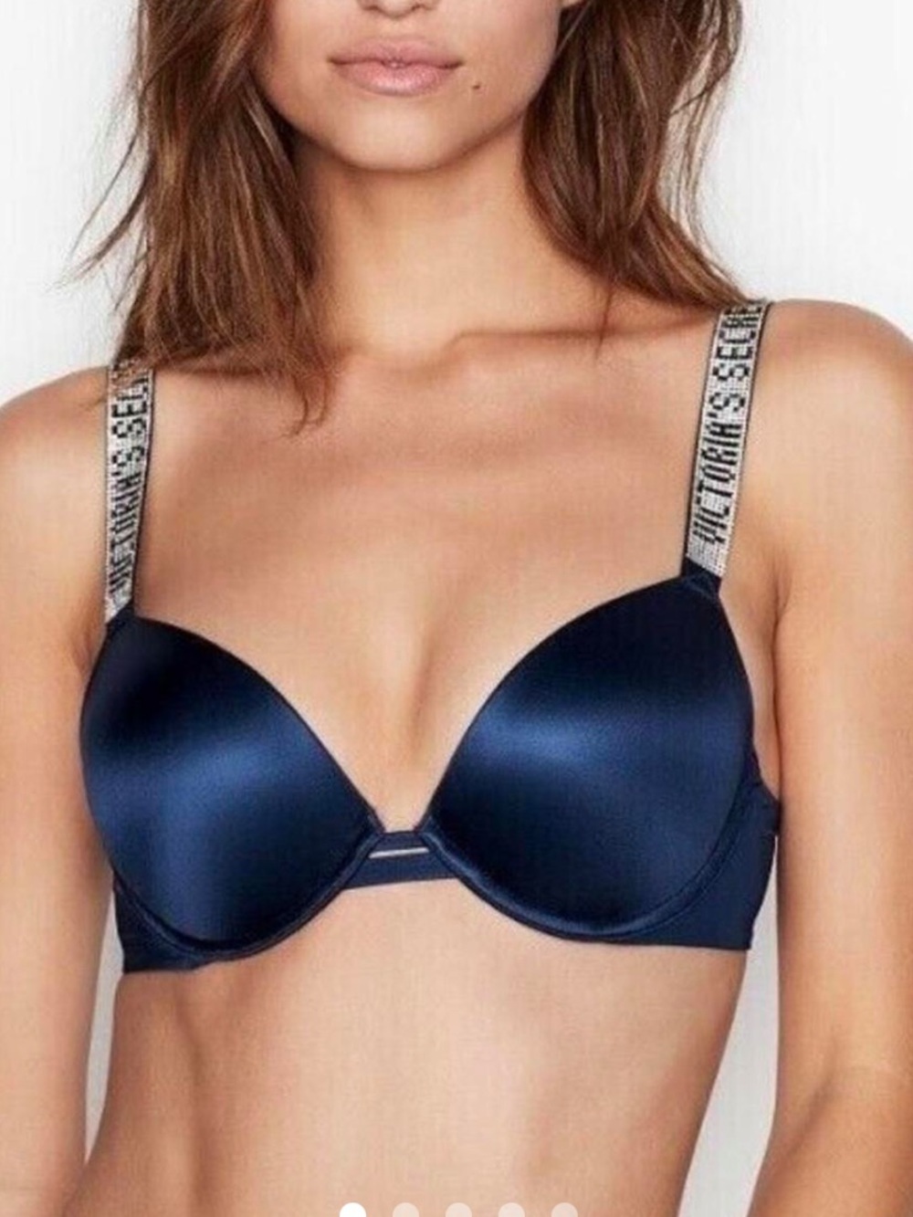 Victoria's Secret Very Sexy Shine Push-Up Bra Bling straps blue38 DD add 2 cups